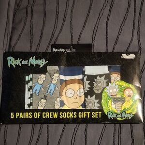 Rick and Morty Men's Crew Socks Set - Multicolor